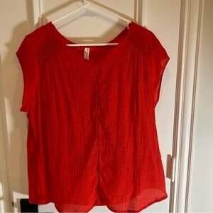 🍀Boutique Red-Orange Breezy Top - XL